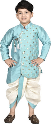 new gen Boys Festive & Party Kurta and Dhoti Pant Set(Light Blue Pack of 1)