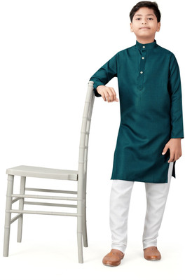 ShaktiFashion Boys Festive & Party Kurta and Pyjama Set(Dark Green Pack of 1)
