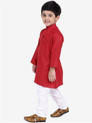 VC FASHION HUB Baby Boys Festive & Party Kurta and Pyjama Set(Maroon Pack of 1)