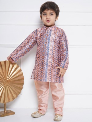 AJ Dezines Boys Festive & Party Kurta and Pyjama Set(Pink Pack of 1)