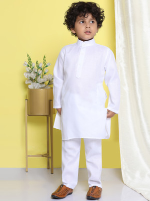AJ Dezines Boys Festive & Party Kurta and Pyjama Set(White Pack of 1)