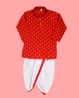 Elegant Attire Baby Boys Festive & Party Kurta and Pyjama Set(Red Pack of 1)