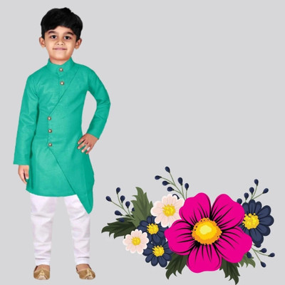 VC FASHION TREND Baby Boys Festive & Party Kurta and Pyjama Set(Green Pack of 1)