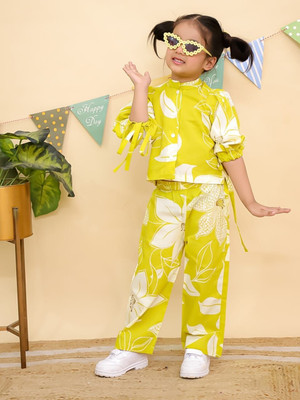 VIVANA Girls Casual, Festive & Party, Formal, Wedding Kurta and Pyjama Set(Yellow Pack of 1)