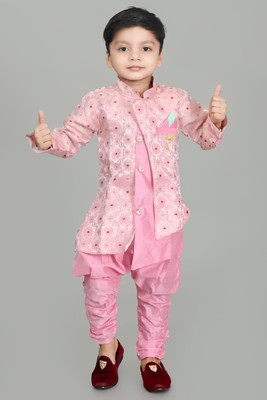 New Hsgarments Boys Festive & Party Sherwani and Churidar Set(Pink Pack of 1)