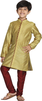 jbn CREATION Boys Casual Kurta and Pyjama Set(Yellow Pack of 1)