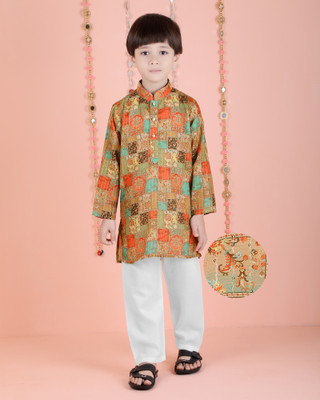 Tasrika Boys Festive & Party Kurta and Pyjama Set(Multicolor Pack of 2)