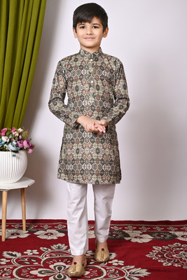 Take Style Boys Festive & Party, Wedding Kurta and Pyjama Set(Dark Green Pack of 1)