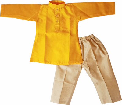 harshvardhanmart Boys Festive & Party Kurta and Pyjama Set(Maroon Pack of 1)