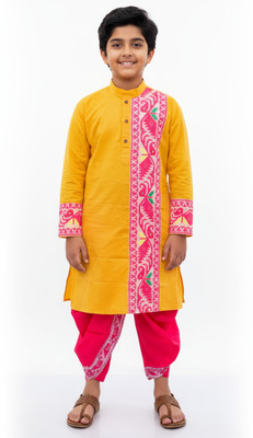 ABC Collection Boys Festive & Party Kurta and Dhoti Pant Set(Blue Pack of 1)