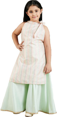 jbn CREATION Girls Casual Kurta and Palazzo Set(Multicolor Pack of 1)