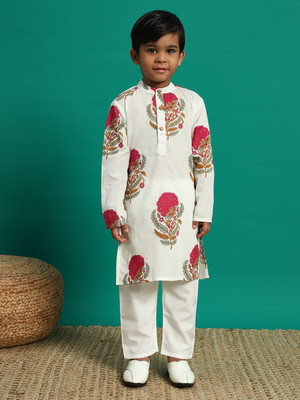 Readiprint Boys Festive & Party Kurta and Pyjama Set(White Pack of 1)