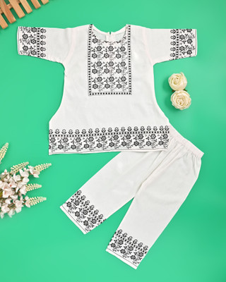 NEW SHIFA FASHIONS Girls Festive & Party Kurta and Patiala Set(White Pack of 1)