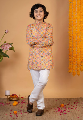 BT DEZINES Boys Festive & Party Kurta and Pyjama Set(Multicolor Pack of 1)