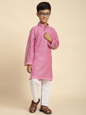 PRO ETHIC Boys Casual, Wedding, Festive & Party Kurta and Pyjama Set(Pink Pack of 1)