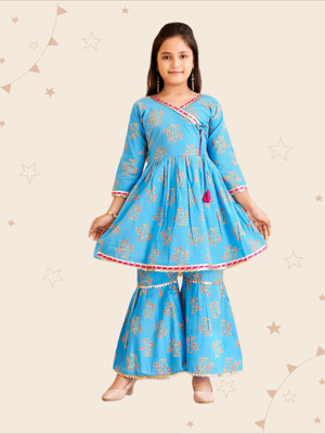 Kidotsav Girls Festive & Party Salwar and Kurta Set(Light Blue Pack of 2)