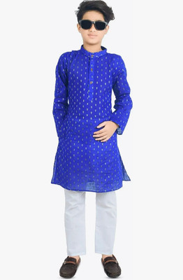 AHBAB CREATION Boys Festive & Party Kurta and Pyjama Set(Blue Pack of 1)