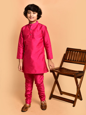 PRINTCULTR Boys Festive & Party Kurta and Pyjama Set(Pink Pack of 2)