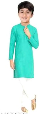 VC FASHION HUB Baby Boys Festive & Party Kurta and Pyjama Set(Green Pack of 1)