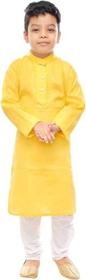 DigiMart Boys Festive & Party Kurta and Pyjama Set(Yellow Pack of 1)