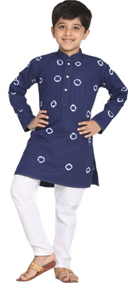 jbn CREATION Boys Casual Kurta and Pyjama Set(Blue Pack of 1)