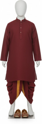 StyleVault Boys Festive & Party Kurta and Dhoti Pant Set(Maroon Pack of 1)