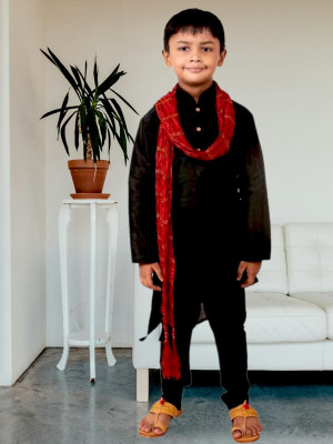 MODINA ENTERPRISE Baby Boys Casual Kurta and Churidar Set(Black Pack of 1)