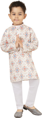 Wifi Baby Boys Festive & Party Kurta and Pyjama Set(White Pack of 1)