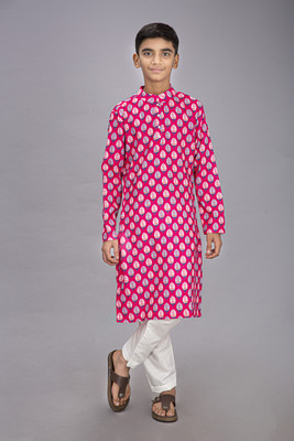 DHYANOM Boys Festive & Party Kurta and Pyjama Set(Purple Pack of 1)