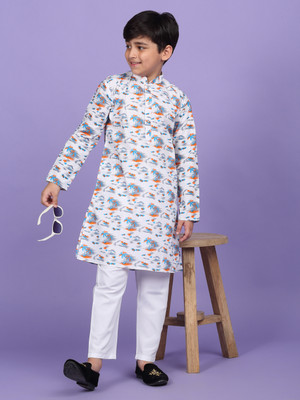 kraft india Boys Festive & Party Kurta and Pyjama Set(Multicolor Pack of 1)