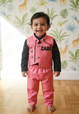 ZIKIDO Boys Festive & Party Shirt, Waistcoat and Pant Set(Blue Pack of 1)