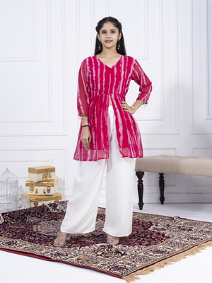 MISHA FASHION Baby Girls Casual Kurta and Palazzo Set(Pink Pack of 1)