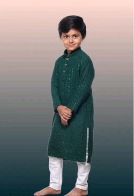 VADLI FASHION Boys Festive & Party Kurta and Pyjama Set(Yellow Pack of 1)