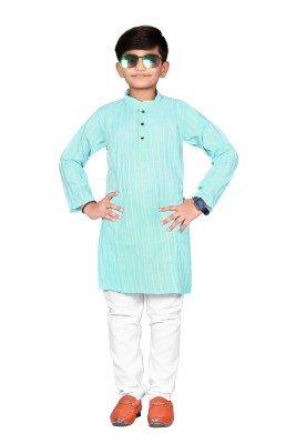 MadhavArt Boys Festive & Party Kurta and Pyjama Set(Light Blue Pack of 1)