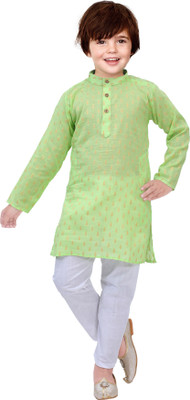 Kgn Garments Boys Festive & Party Kurta and Pyjama Set(Light Green Pack of 1)