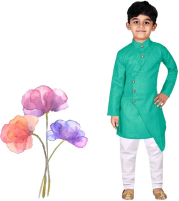 VDC FASHION TREND Baby Boys Festive & Party Kurta and Pyjama Set(Green Pack of 1)