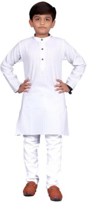 MADHAV Boys Festive & Party, Wedding Kurta and Pyjama Set(White Pack of 1)