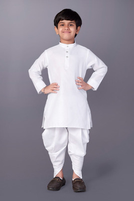 bitteR Boys Festive & Party Dhoti & Kurta Set(White Pack of 1)