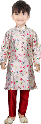HRR Boys Festive & Party Kurta and Pyjama Set(Multicolor Pack of 1)