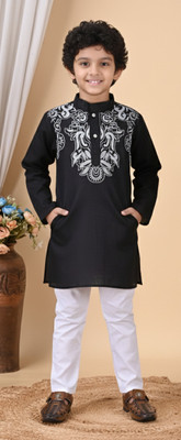 SKM EMPIRE Boys Festive & Party Kurta and Pyjama Set(Blue Pack of 1)