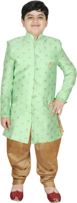 SG YUVRAJ Boys Festive & Party Kurta and Patiala Set(Light Green Pack of 1)