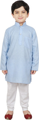 SG YUVRAJ Boys Festive & Party Kurta and Pyjama Set(Light Blue Pack of 1)