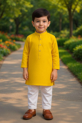 ATLY Boys Festive & Party Kurta and Pyjama Set(Light Green Pack of 1)