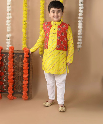 Sangria Girls Festive & Party Kurta and Dhoti Pant Set(Yellow Pack of 1)