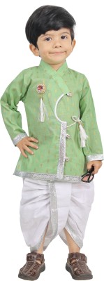 Riya collection Boys Festive & Party Dhoti & Kurta Set(Light Green Pack of 1)