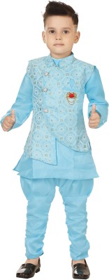 Oxipital Club Baby Boys Festive & Party Kurta and Pyjama Set(Blue Pack of 1)