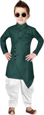 TRUST OUS Boys Festive & Party Dhoti & Kurta Set(Green Pack of 1)