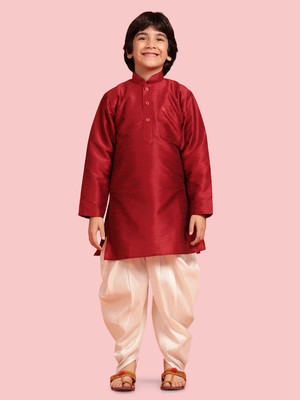 AJ Dezines Boys Festive & Party Kurta and Dhoti Pant Set(Maroon Pack of 1)