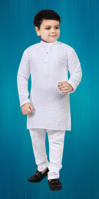 Alexa Cretion Boys Festive & Party Kurta and Pyjama Set(White Pack of 1)