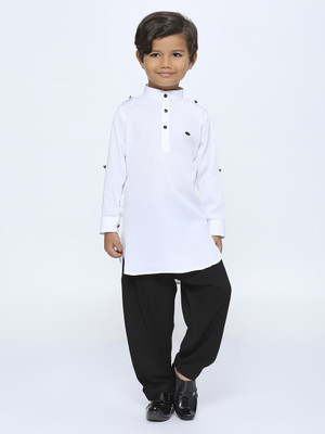 Tasrika Boys Festive & Party Kurta and Pyjama Set(White Pack of 2)